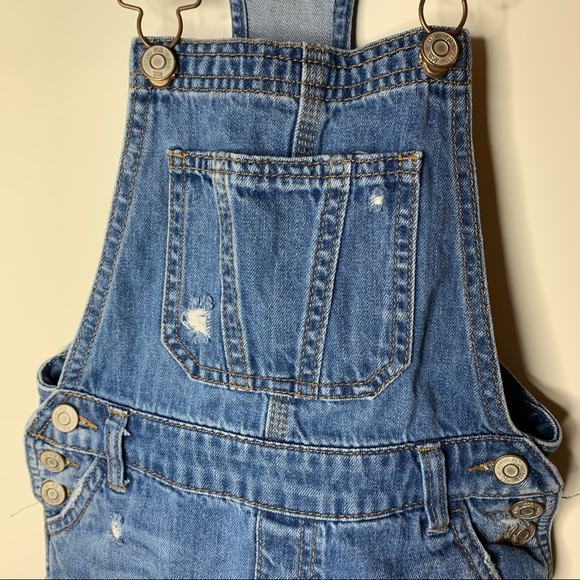 RSQ Distressed Denim Shortalls. - Picture 3 of 13